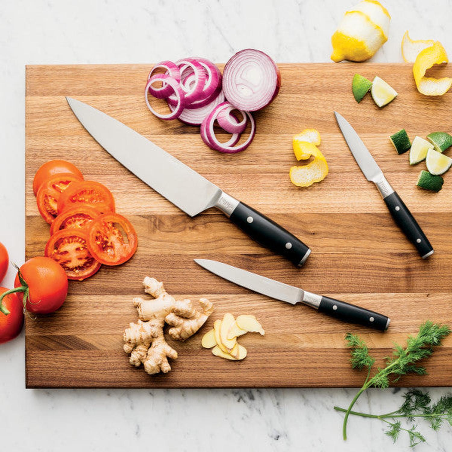 Juego de 3 cuchillos: Chef, de Utilidad y de Cocina